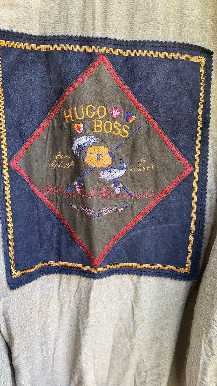Hugo Boss Vintage Leather Suede Bombers Jacket By Hugo Boss Size US L / EU 52-54 / 3 - 11 Thumbnail