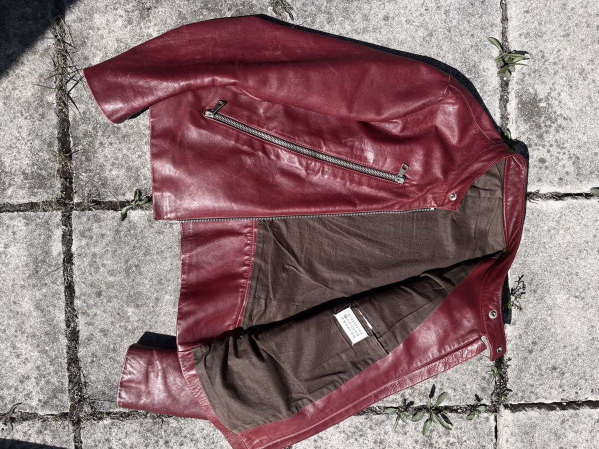 Maison Margiela SS00 Maison Martin Margiela 5 zip leather jacket burgundy Size US M / EU 48-50 / 2 - 6 Thumbnail