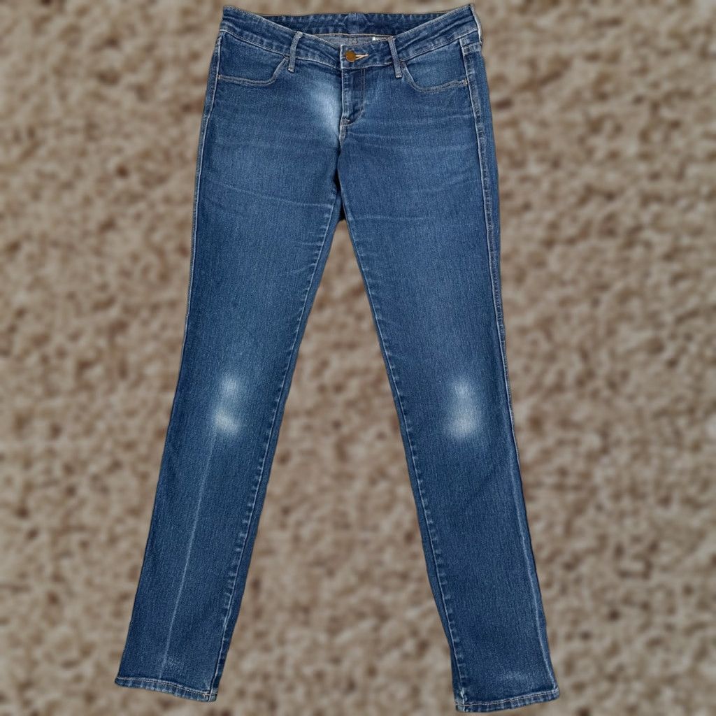 Denime &Denim Jeans Womens 29 Blue Skinny Low Waist Cotton Blend Distressed 29x32 Jeans Size 29" - 1 Thumbnail