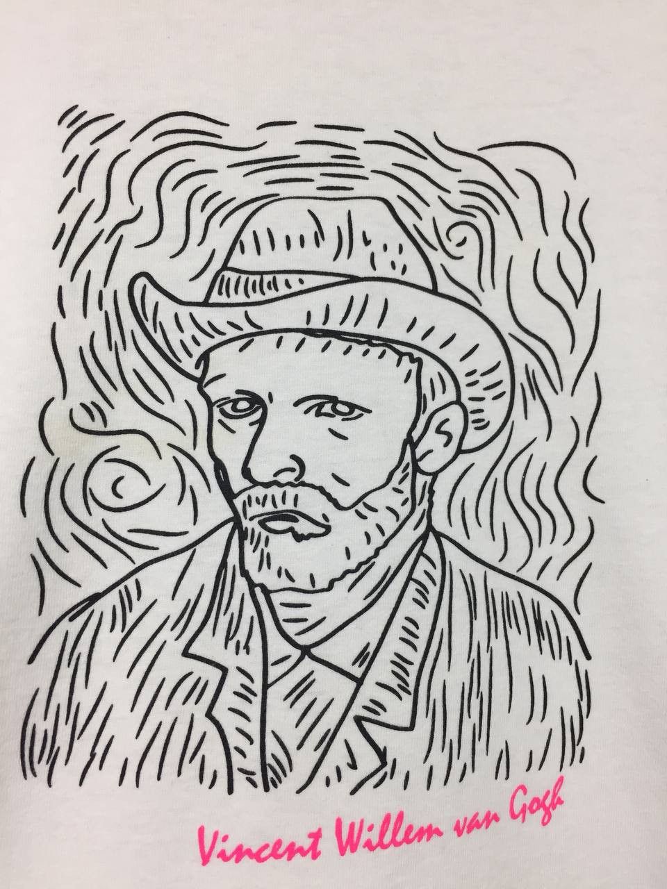 Vintage Vincent Willem Van Gogh Line Art Portrait Long Sleeve Tee Size US M / EU 48-50 / 2 - 4 Thumbnail