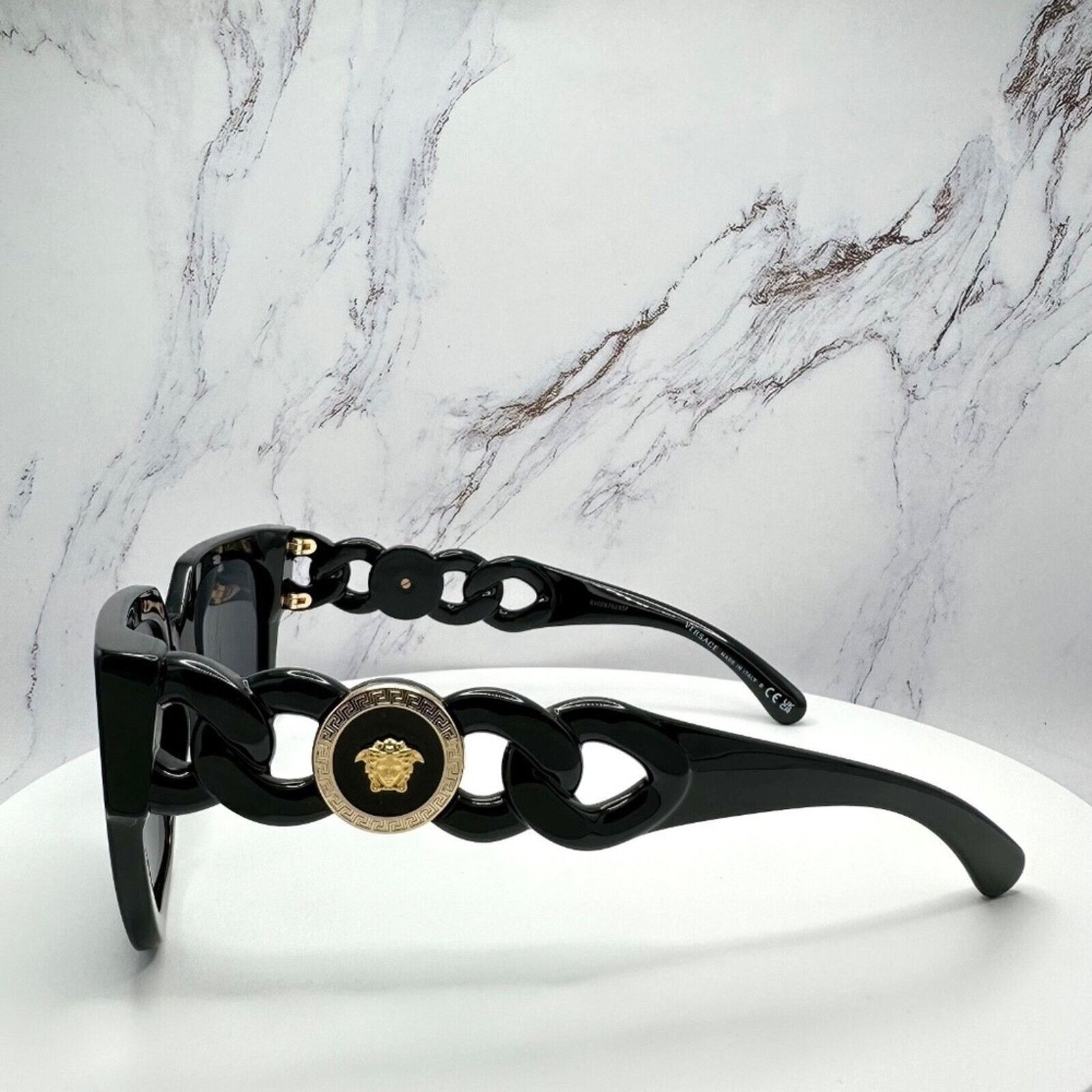 Versace NEW Versace Sunglasses Black Gold Medusa Logo Chain Arms Size ONE SIZE - 6 Thumbnail