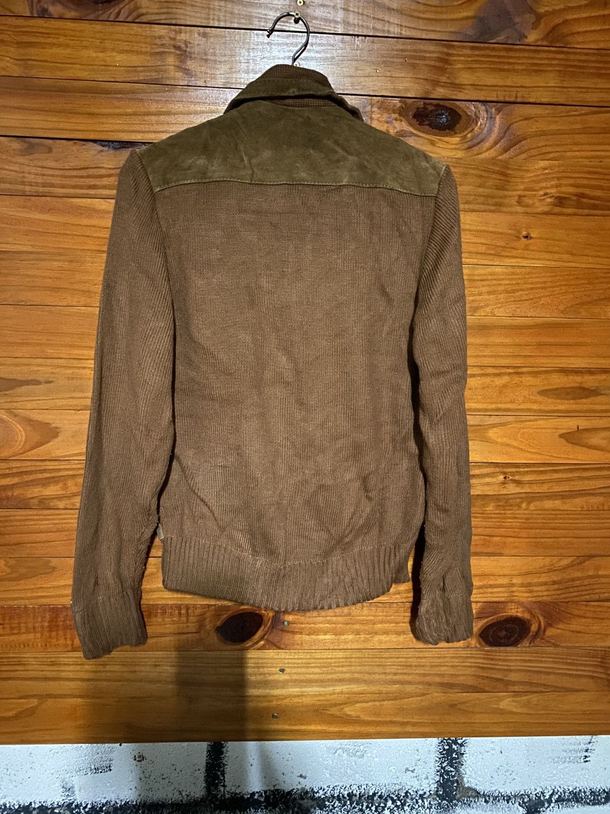 Vintage Vintage 1970s Repäge Brown Leather Knit Jacket Retro Unisex Size US S / EU 44-46 / 1 - 7 Thumbnail