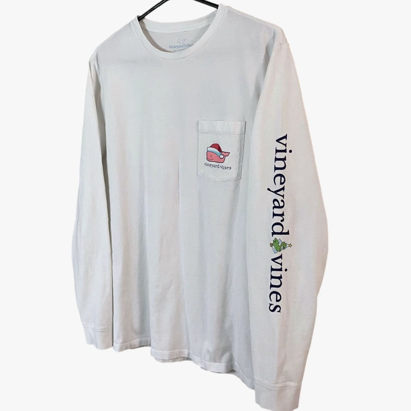 Vineyard Vines Vineyard Vines Santa Whale Long-Sleeve Pocket Tee Men M White Christmas Holiday T-Shirt Size US M / EU 48-50 / 2 - 3 Thumbnail