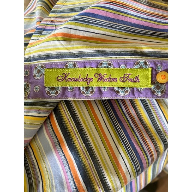 Robert Graham Robert Graham Multicolor Stripe Shirt XL Statement Button Up Size US XL / EU 56 / 4 - 7 Thumbnail
