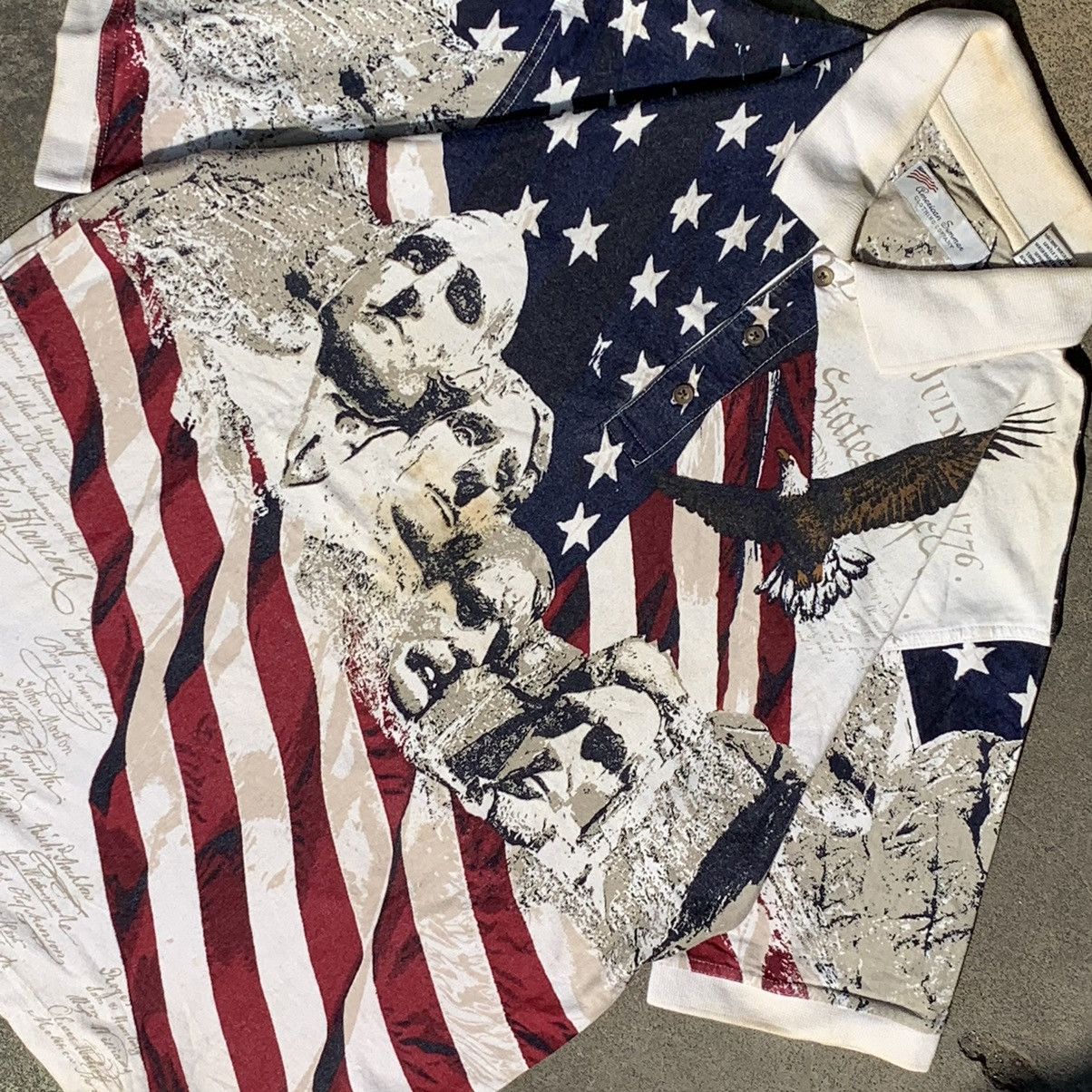 Vintage American summer polo’s american flag AOP Size US L / EU 52-54 / 3 - 3 Thumbnail