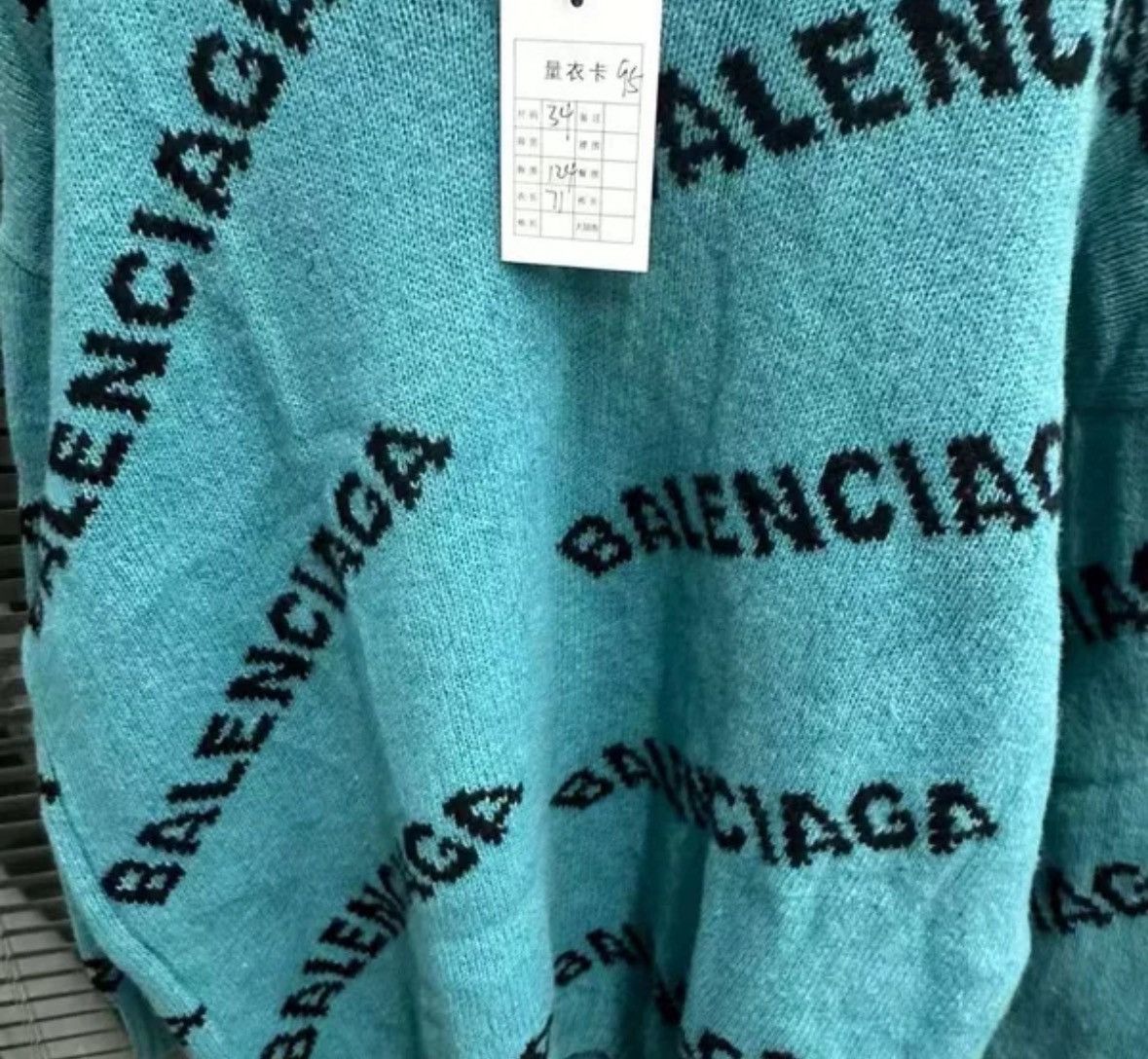Balenciaga Balenciaga Lake Green Full Print Sweater2412-Nextarrow Size US S / EU 44-46 / 1 - 2 Thumbnail