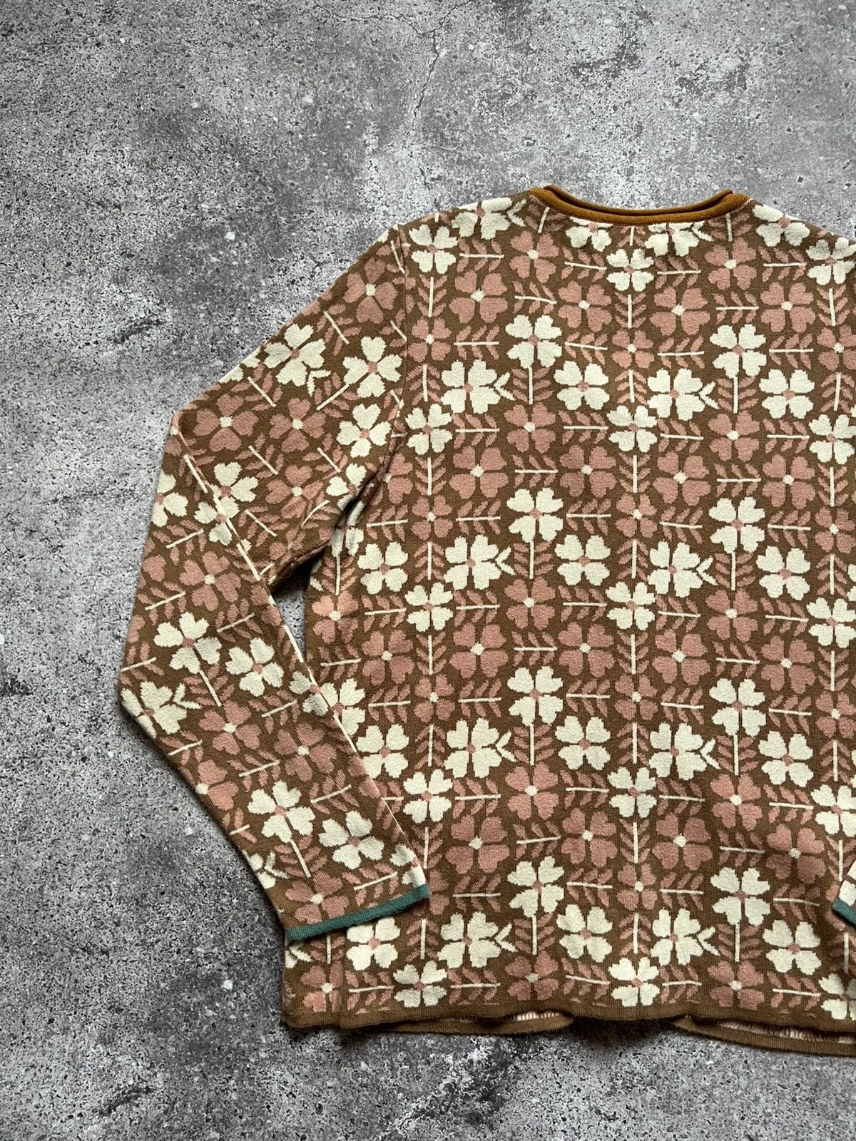 Designer Gudrun Sjoden Floral Print Cotton Cardigan Sweater Size M / US 6-8 / IT 42-44 - 11 Thumbnail