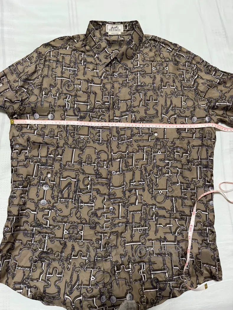 Hermes Hermes size 43 Mulberry Silk Short Sleeve Shirt Size US XL / EU 56 / 4 - 4 Thumbnail