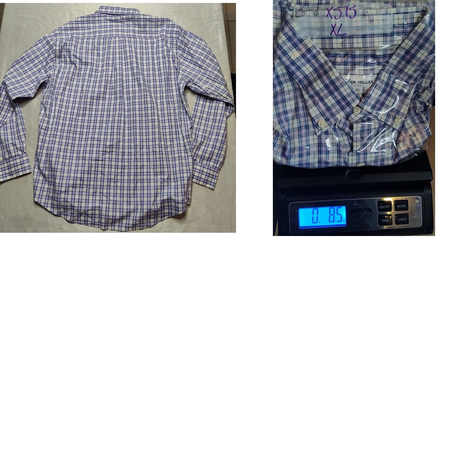 Peter Millar PETER MILLAR Button-Down Shirt Men XL Purple Blue Check 100% Cotton Long Sleeve Size US XL / EU 56 / 4 - 9 Thumbnail