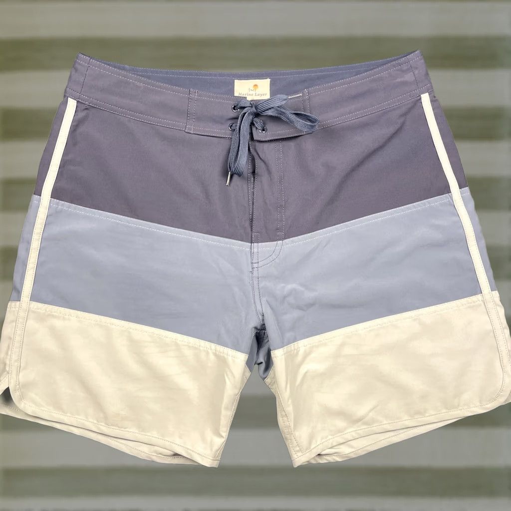 Marine Layer Marine Layer Board Shorts Men 34 Blue Stripe Beach Surf Poolside Size US 34 / EU 50 - 1 Thumbnail