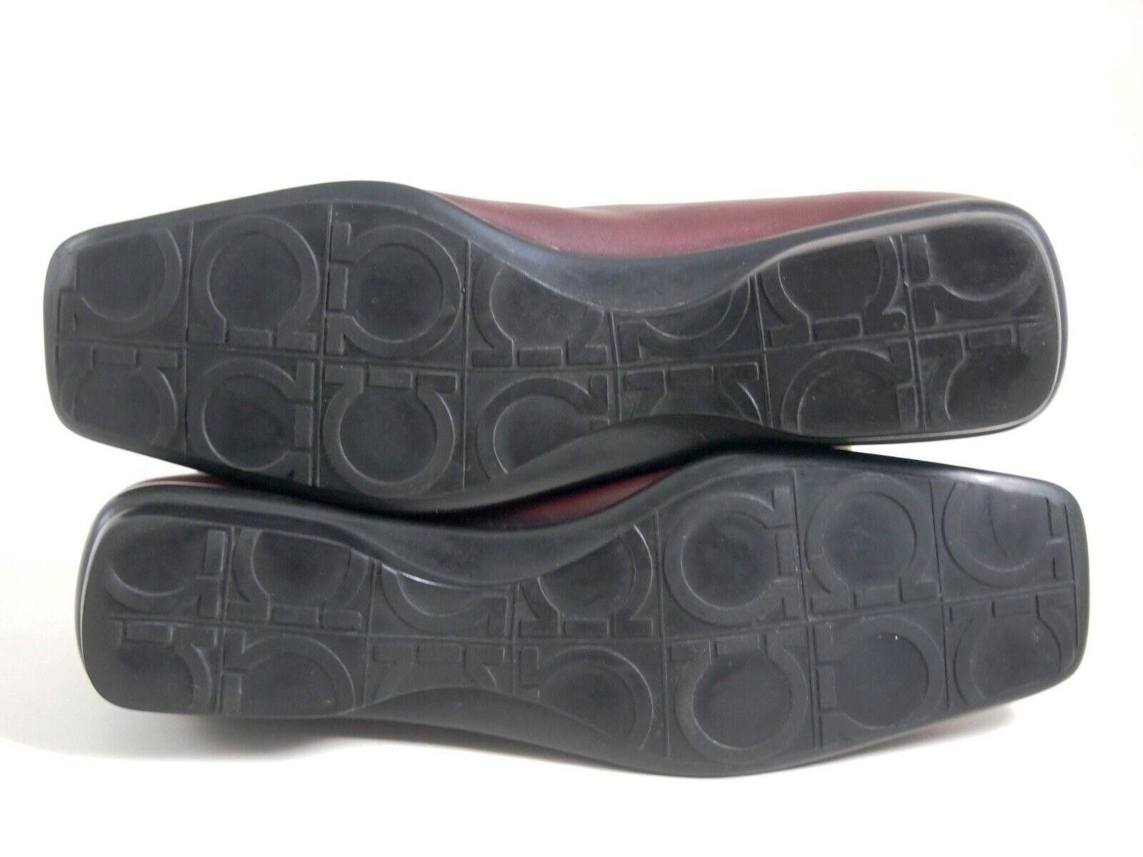 Salvatore Ferragamo Ferragamo Loafers Burgundy Leather Square Toe EU 41.5 US 11 Size US 11 / IT 41 - 8 Thumbnail