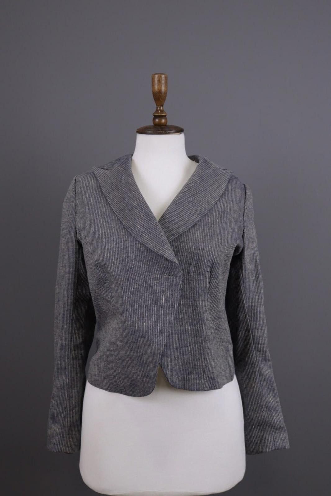 Designer Toast Gray Luxury Double Breast Blazer Jacket Size 10/S Size S / US 4 / IT 40 - 1 Thumbnail