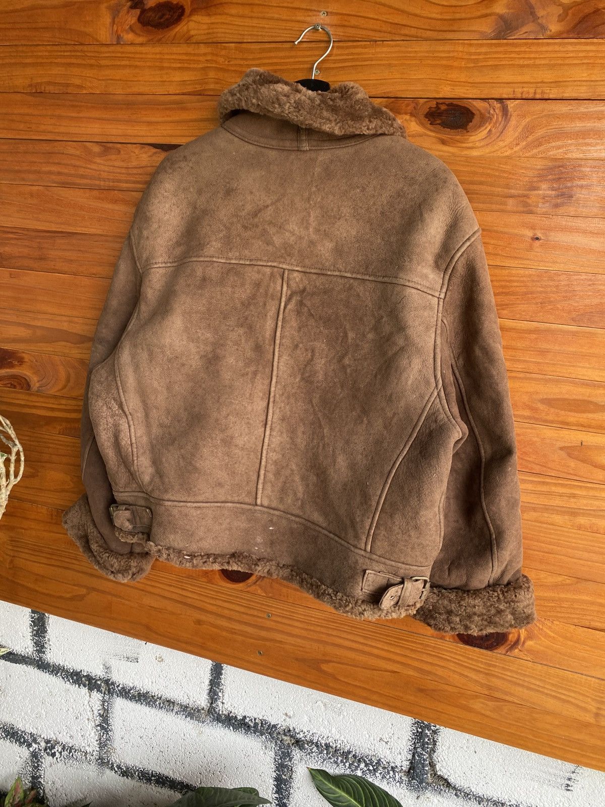 Vintage Vintage NEWS 1985 Shearling Aviator Jacket Brown Faux Suede Size US M / EU 48-50 / 2 - 15 Thumbnail