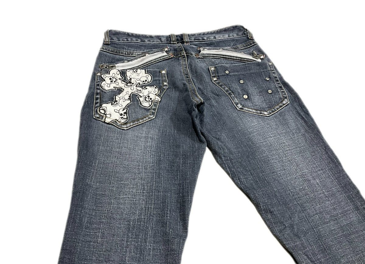 Hysteric Glamour × If Six Was Nine × Japanese Brand 🔥Sick Y2K Bcbg Cross Skull Rivet Studded Flared Denim Size US 30 / EU 46 - 2 Thumbnail