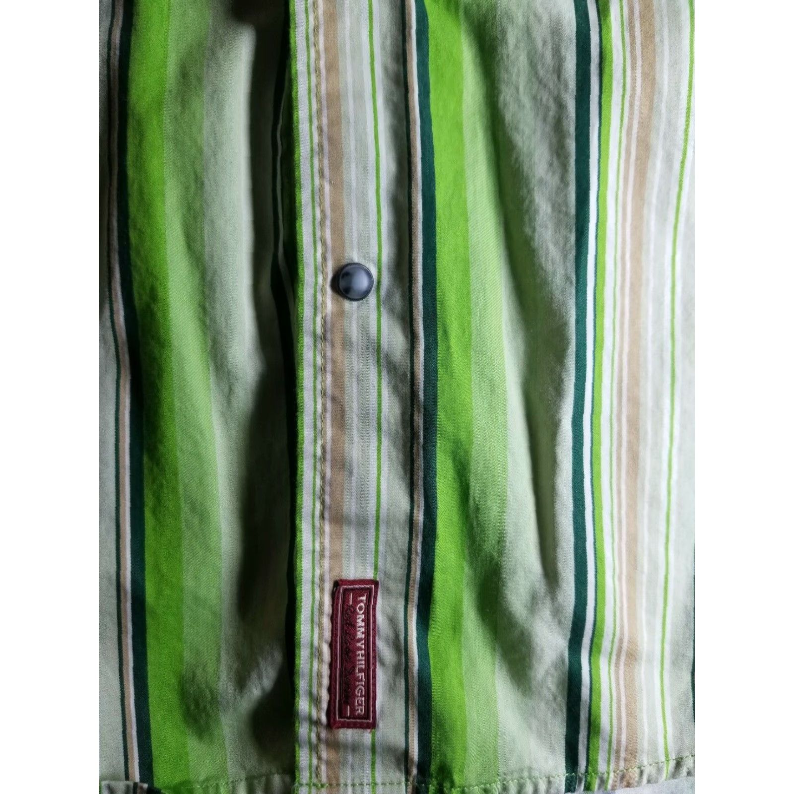 Tommy Hilfiger VINTAGE Tommy Hilfiger RED LABEL Pearl Snap Green Shirt St Patricks Day Mens L Button-Front Short Sleeve Cotton Size US L / EU 52-54 / 3 - 3 Thumbnail