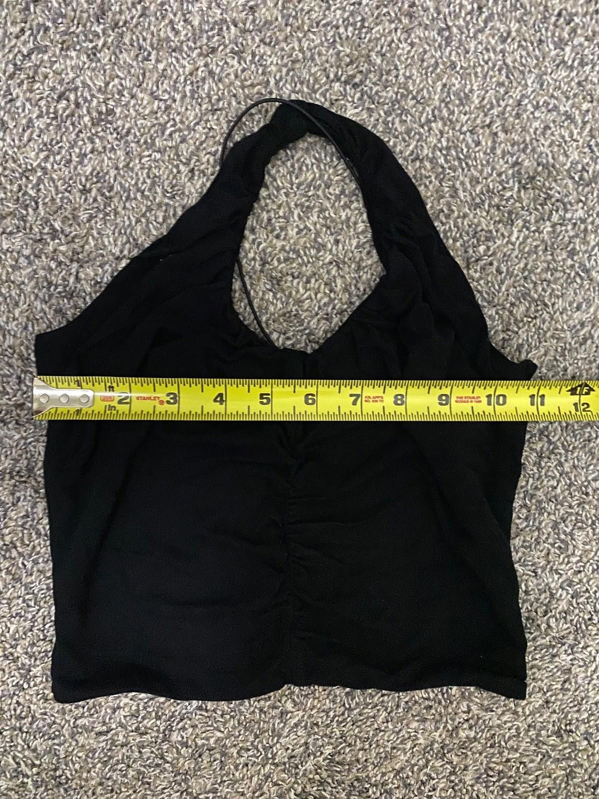 Asos ASOS DESIGN Double Layer Ruched Front Crop Top (US 4) Size S / US 4 / IT 40 - 6 Thumbnail