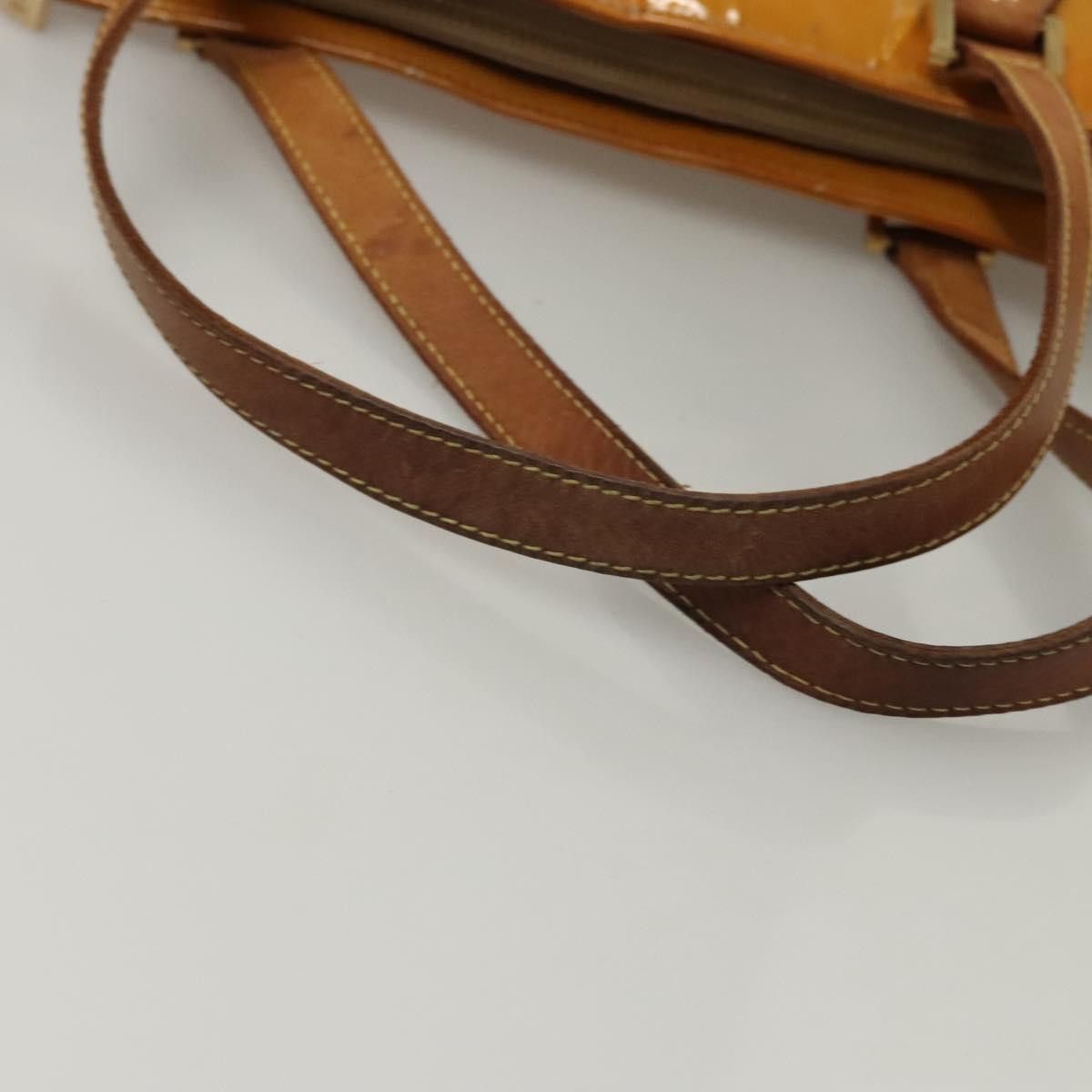 Louis Vuitton LOUIS VUITTON Monogram Vernis Houston Hand Bag Jaune M91121 Size ONE SIZE - 8 Thumbnail