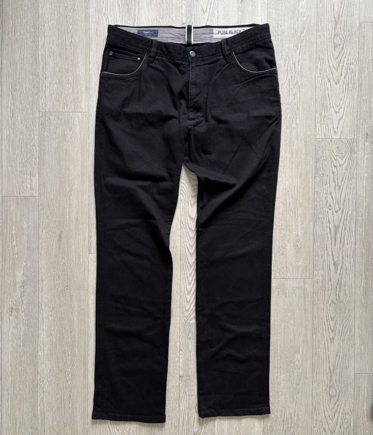 Designer × Ermenegildo Zegna Ermenegildo Zegna Sport Pure Black Denim Jeans Size US 33 - 1 Thumbnail