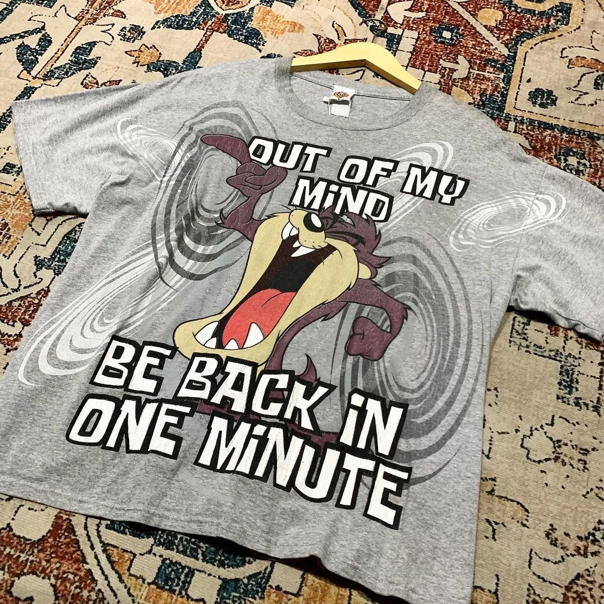 image of Tazmania 90's Vintage Aop All Over Print Looney Tunes in Grey, Men's (Size XL)