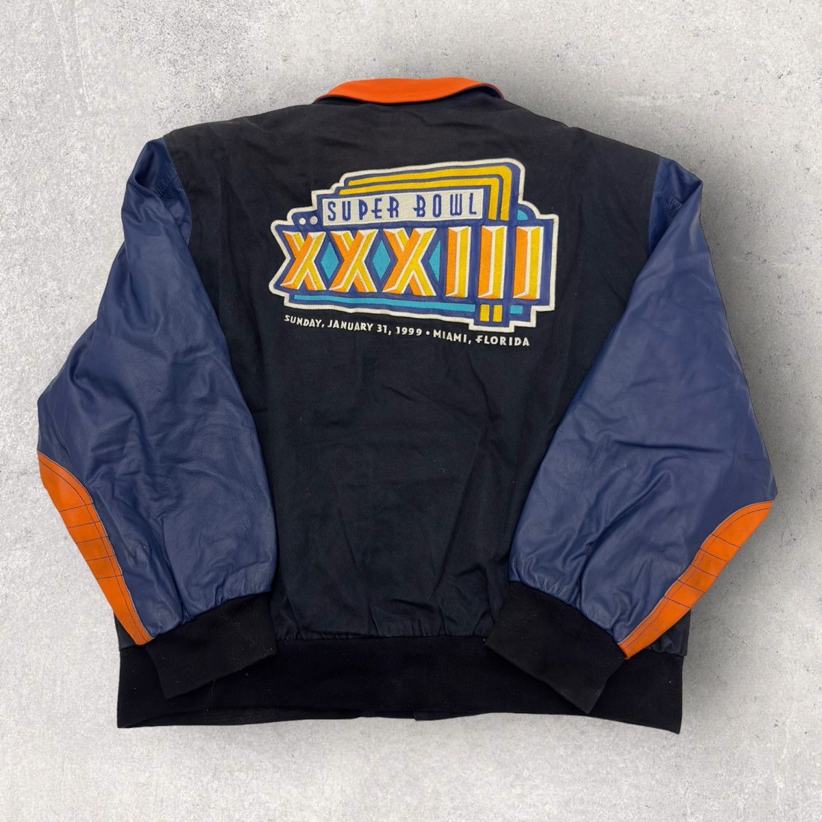 image of Jeff Hamilton x Nfl Vintage Super Bowl Xxxiii Jacket, Men's (Size 2XL)