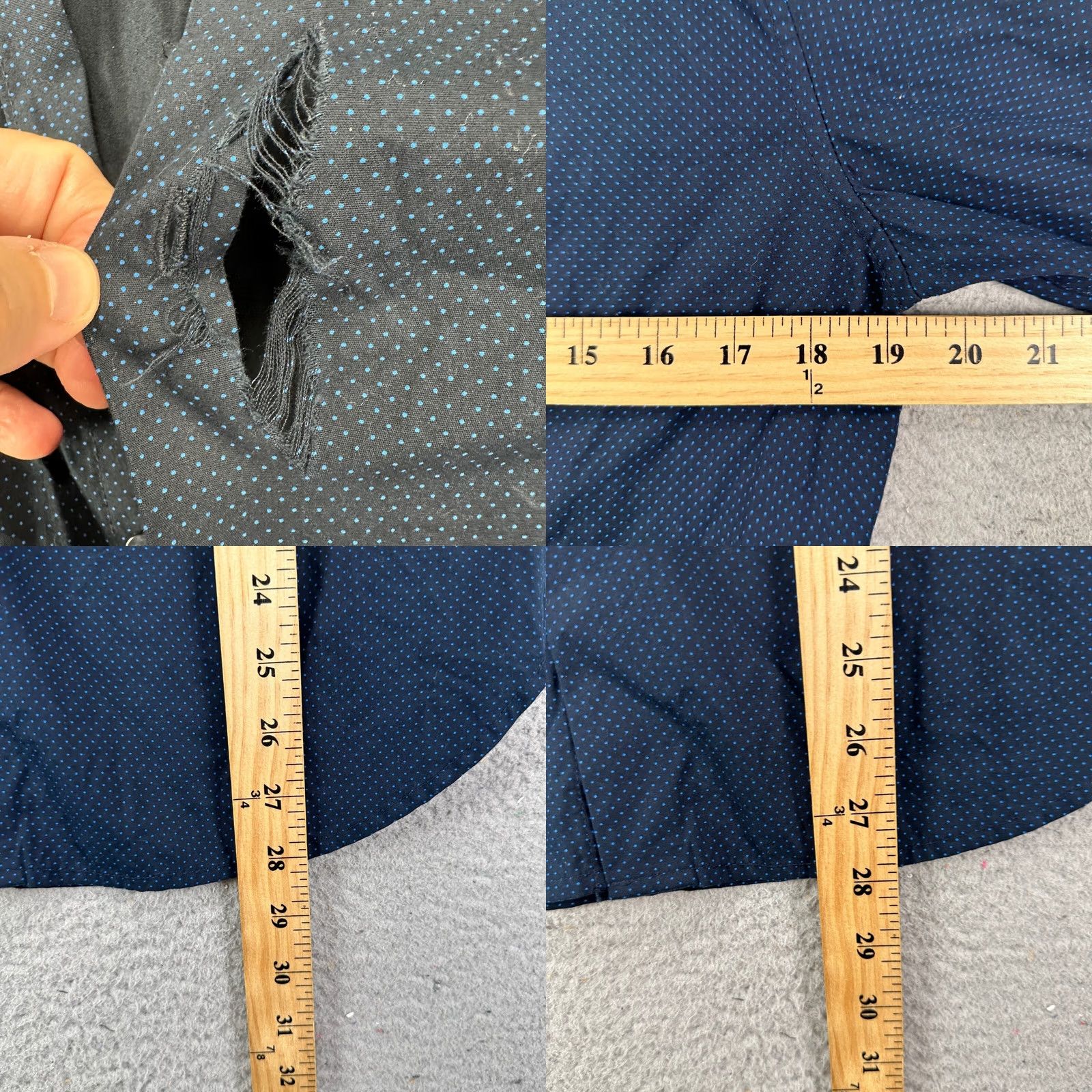 Denime VINTAGE Denim & Flower Mens Button-Up Shirt Small-38 Blue Geometric Long Sleeve Casual NEW Size US S / EU 44-46 / 1 - 8 Thumbnail