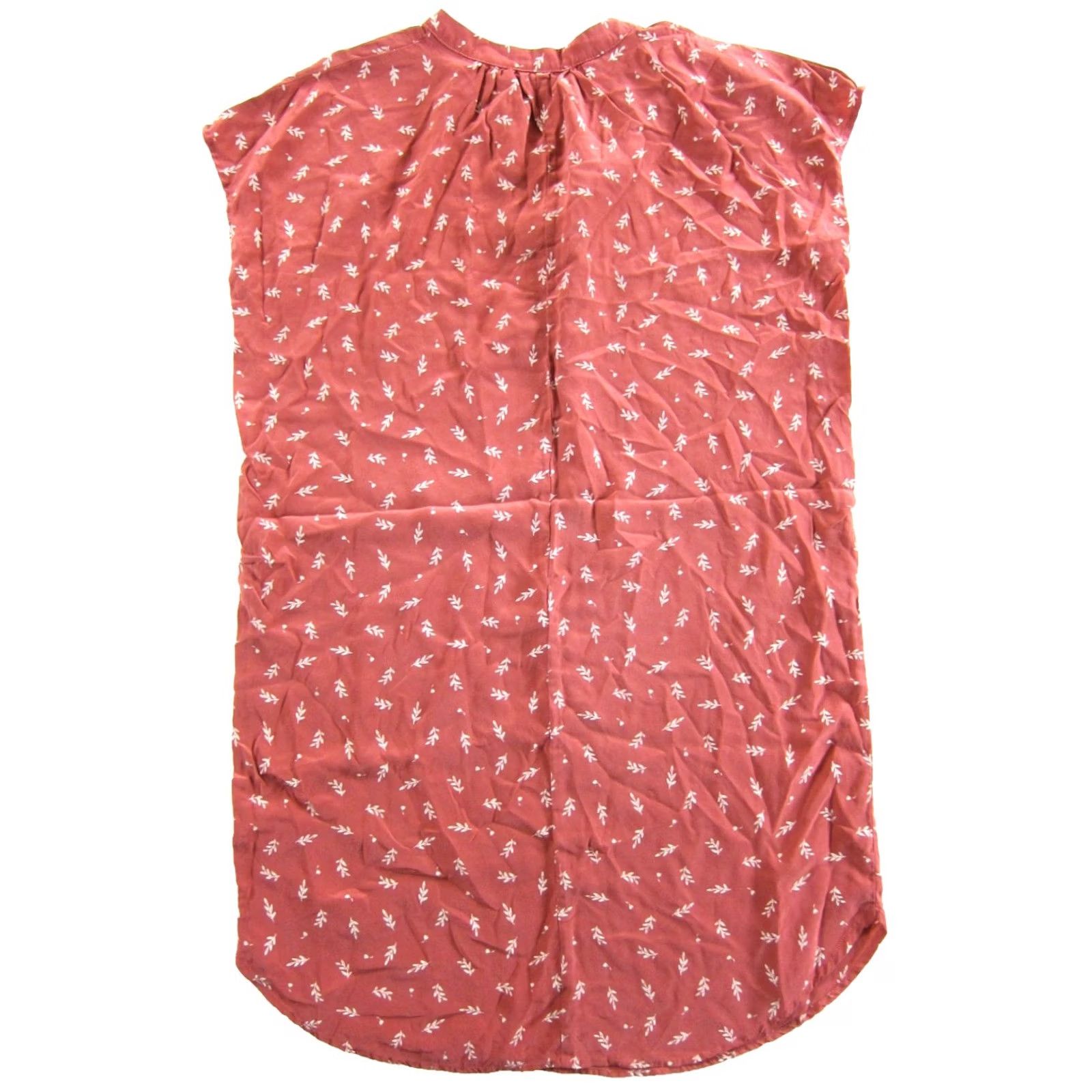 Vintage Amour Vert Tunic Dress XS Pink White Floral 100% Silk Short Sleeve V-Neck Size 26" / US 2 / IT 38 - 5 Thumbnail