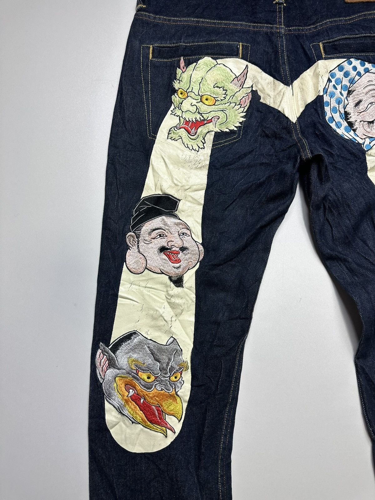 Evisu Vintage Evisu Big Daicock Face Slevedge Jeans Size US 31 - 4 Thumbnail