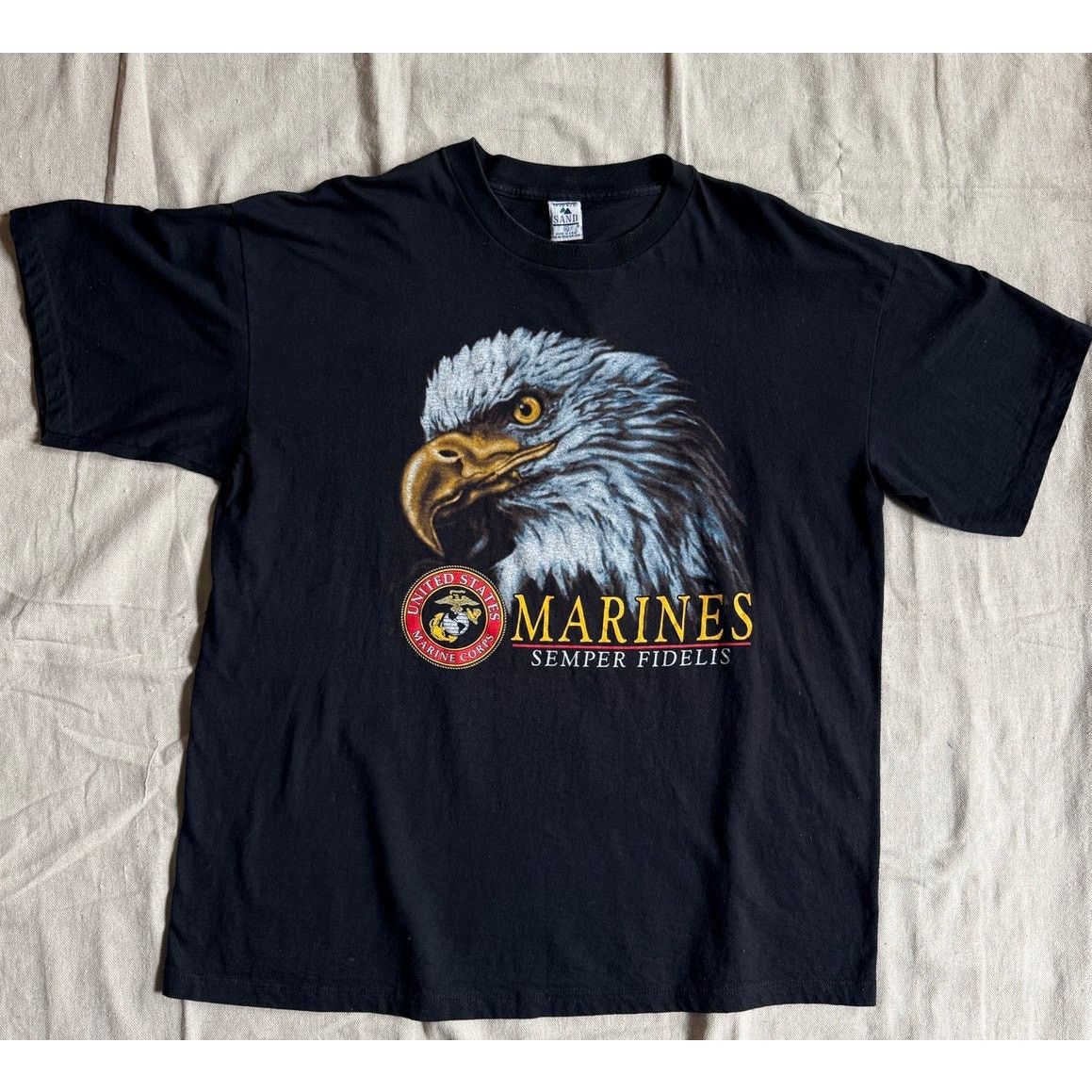Vintage Vintage 90s Galt Sand USMC Bald Eagle T Shirt XL Made In USA Size US XL / EU 56 / 4 - 1 Thumbnail