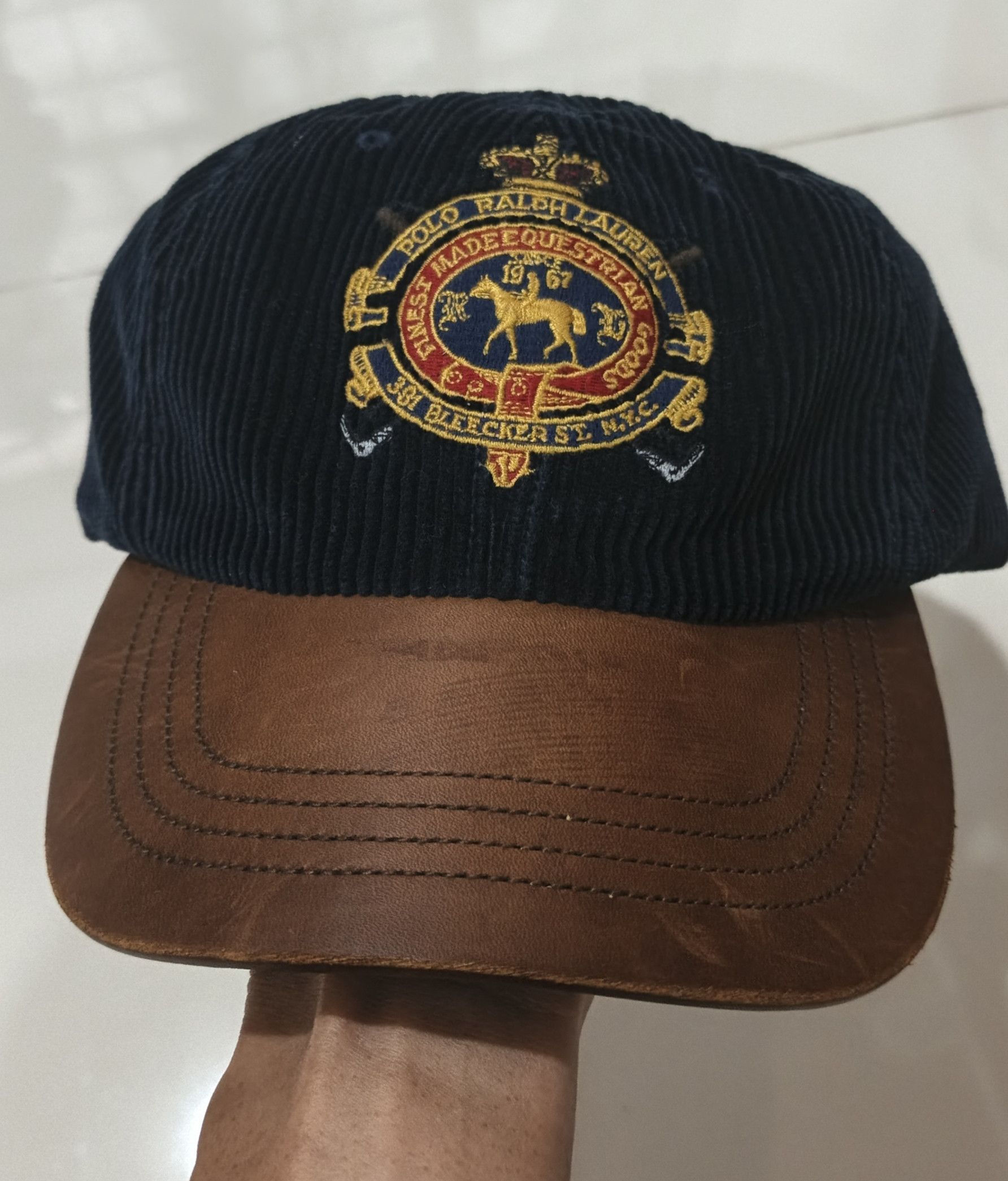 Polo Ralph Lauren Rare vintage rl cords leather bill cap Size ONE SIZE - 6 Thumbnail