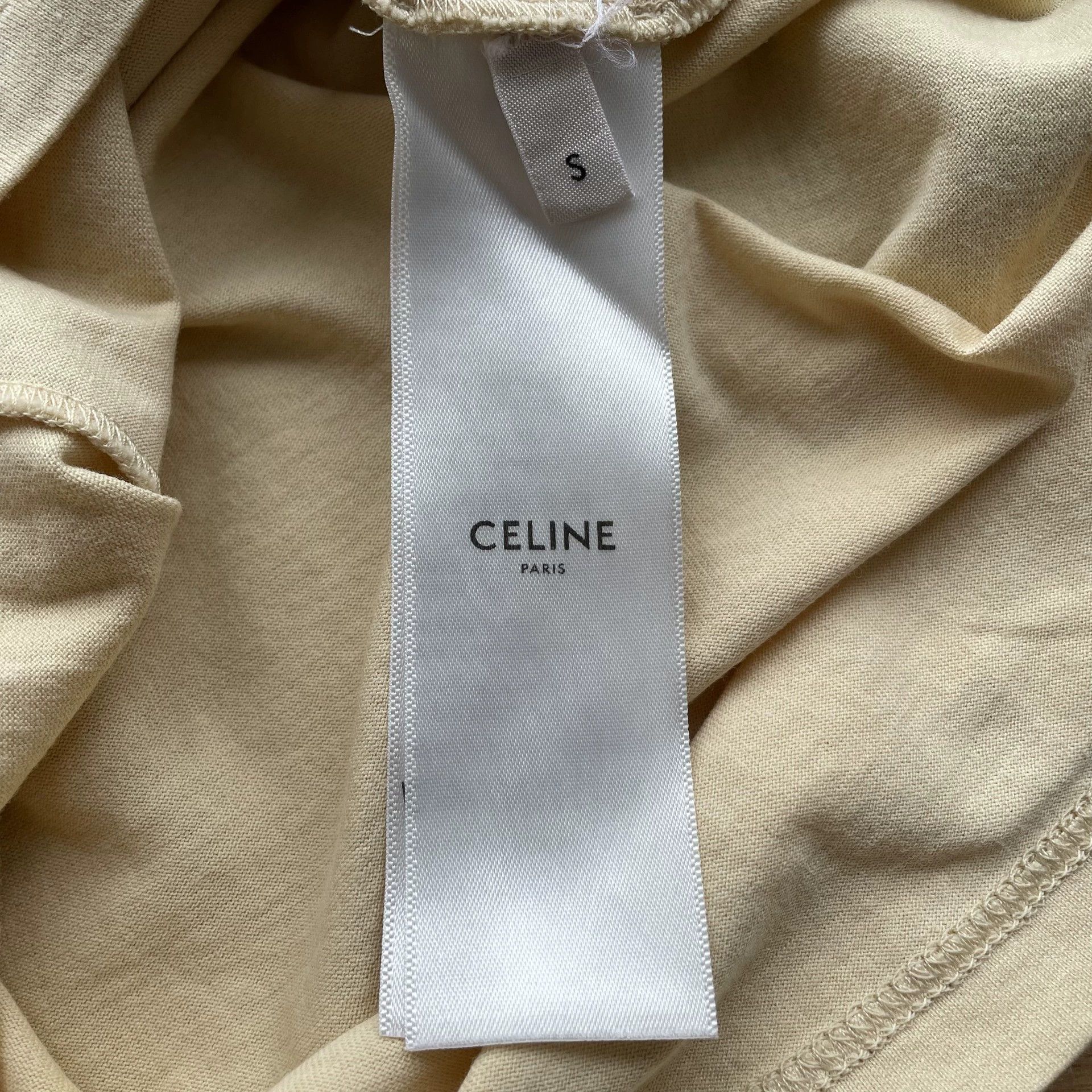 Celine CELINE Womens Contrast Logo Print Yellow S Tee 99N Size S / US 4 / IT 40 - 5 Thumbnail