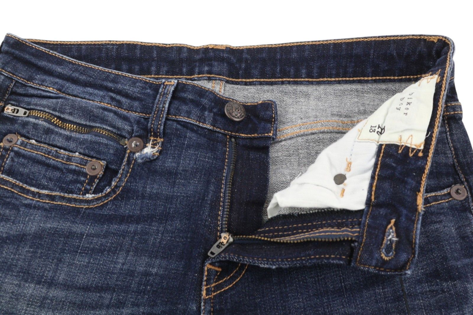 R13 BIKER BOY 27 Howell Indigo Ankle Cropped Skinny Blue 85797 Size 27" / US 4 / IT 40 - 5 Thumbnail