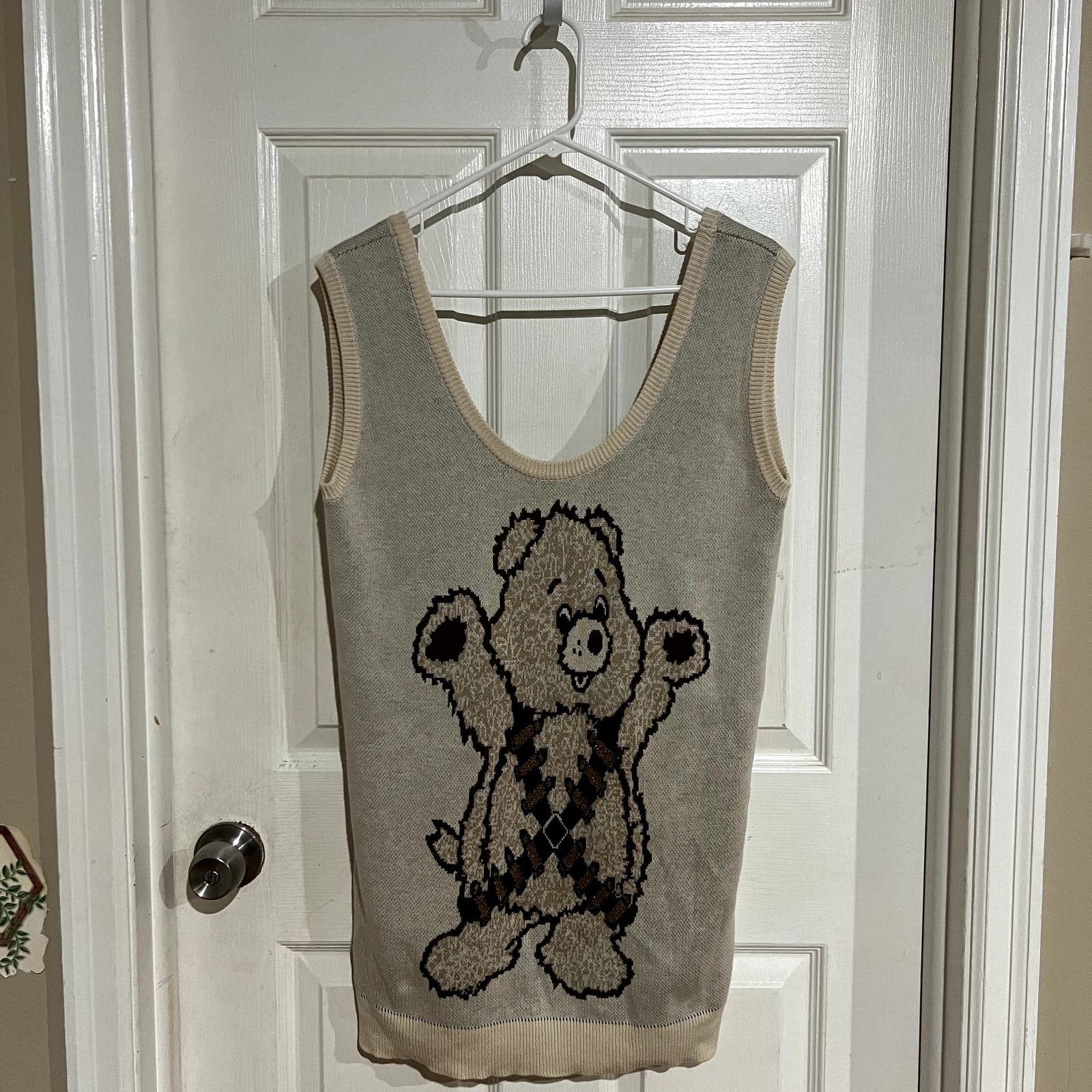 image of Jeremy Scott "care Bear With A Problem" Tunic Vest in Beige, Men's (Size Small)