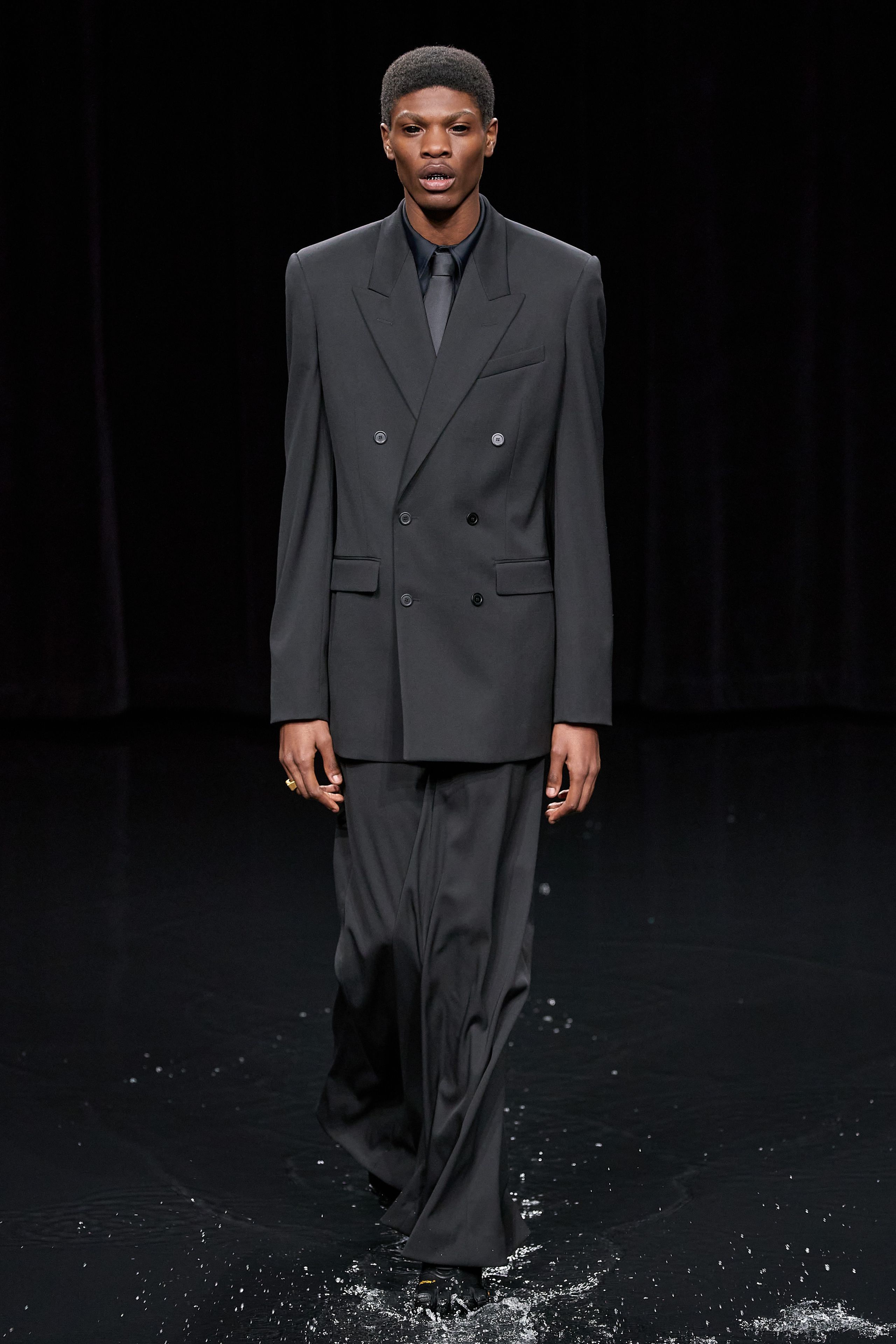 Balenciaga Balenciaga Black 2020 Runway Double Breasted Blazer Size 50S - 2 Thumbnail