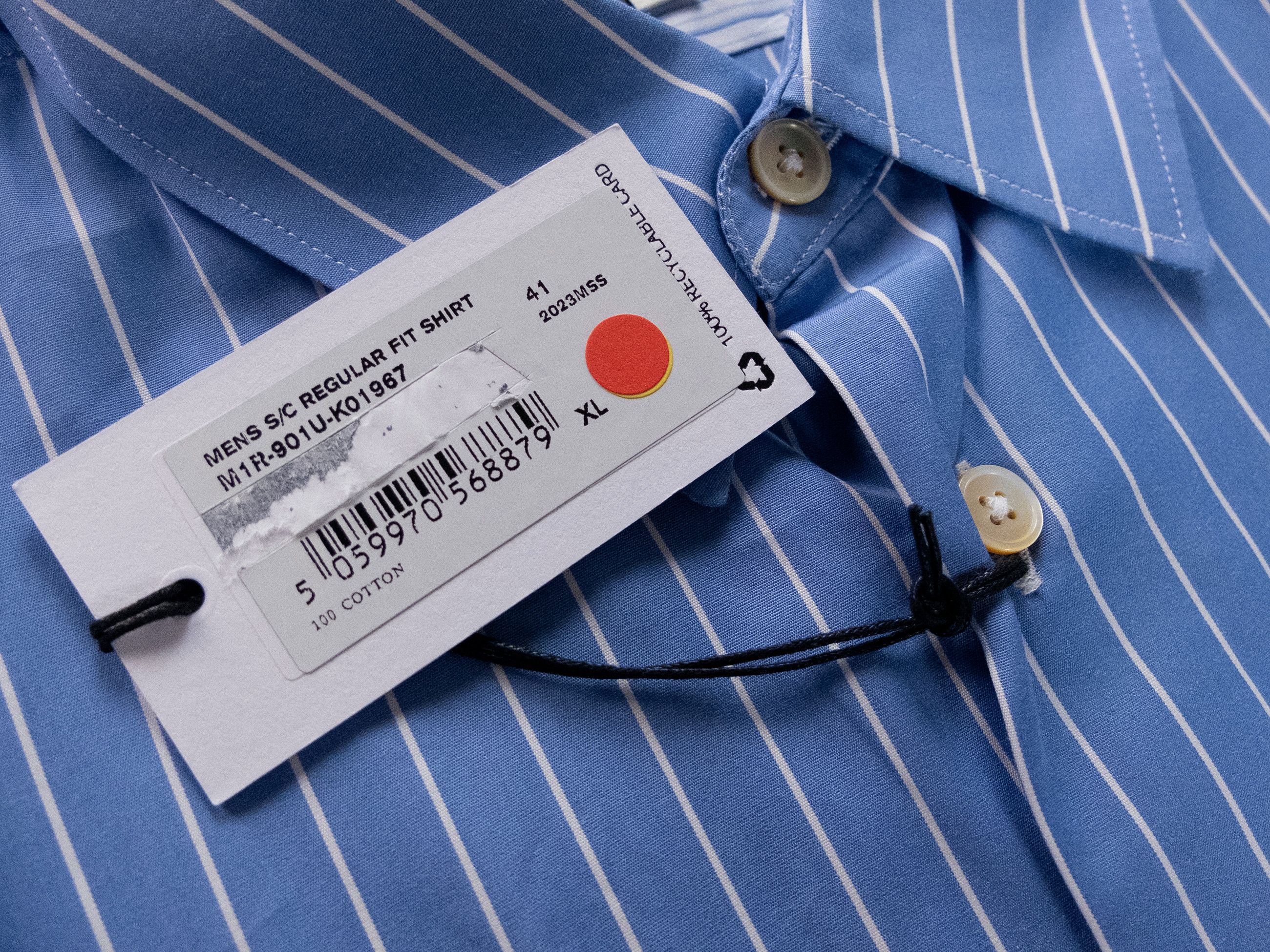 Paul Smith PAUL SMITH mainline regular fit blue striped cotton shirt XL Size US XL / EU 56 / 4 - 3 Thumbnail