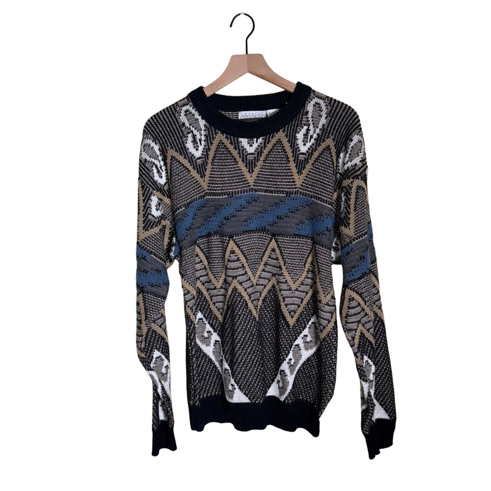 Other VINTAGE SWEATER GRAPHIX grandpa style acrylic crewneck L Size US L / EU 52-54 / 3 - 1 Thumbnail