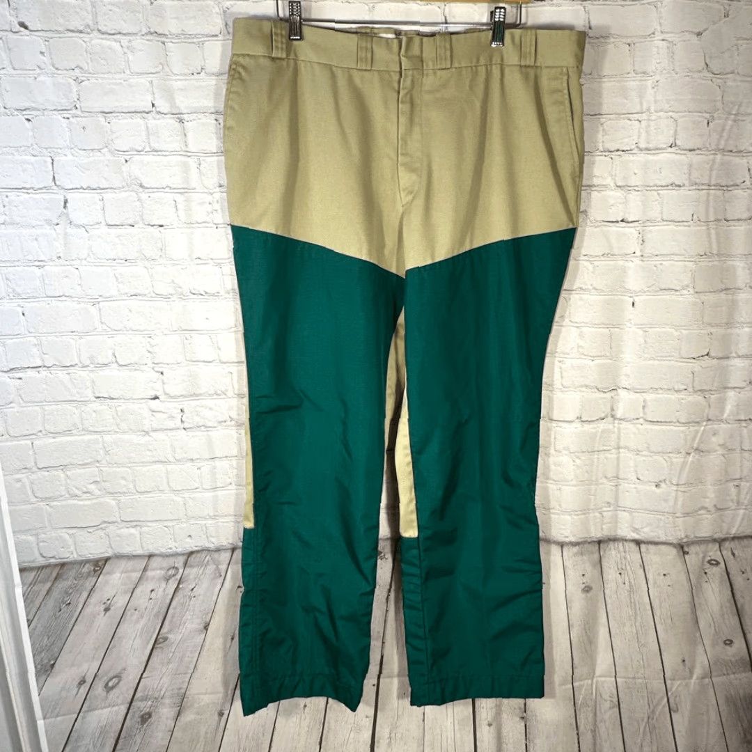 VINTAGE Stafford's 40 Khaki Reinforced Canvas Leg Field Hunt Briar Brush Pants Mens Pants Regular 40 Tan Gray Chino 32in—Mens