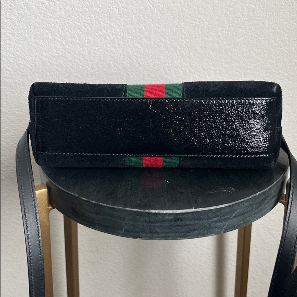 Gucci Gucci Ophidia Black Leather Suede Shoulder Bag Size ONE SIZE - 4 Thumbnail
