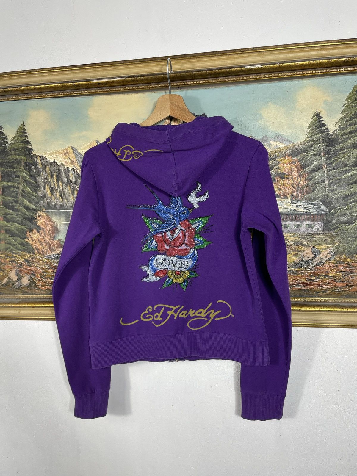 Christian Audigier × Ed Hardy × Vintage Ed Hardy Vintage Y2K Zip Hoodie Sweatshirt Avant Garde Cyber Size L / US 10 / IT 46 - 6 Thumbnail