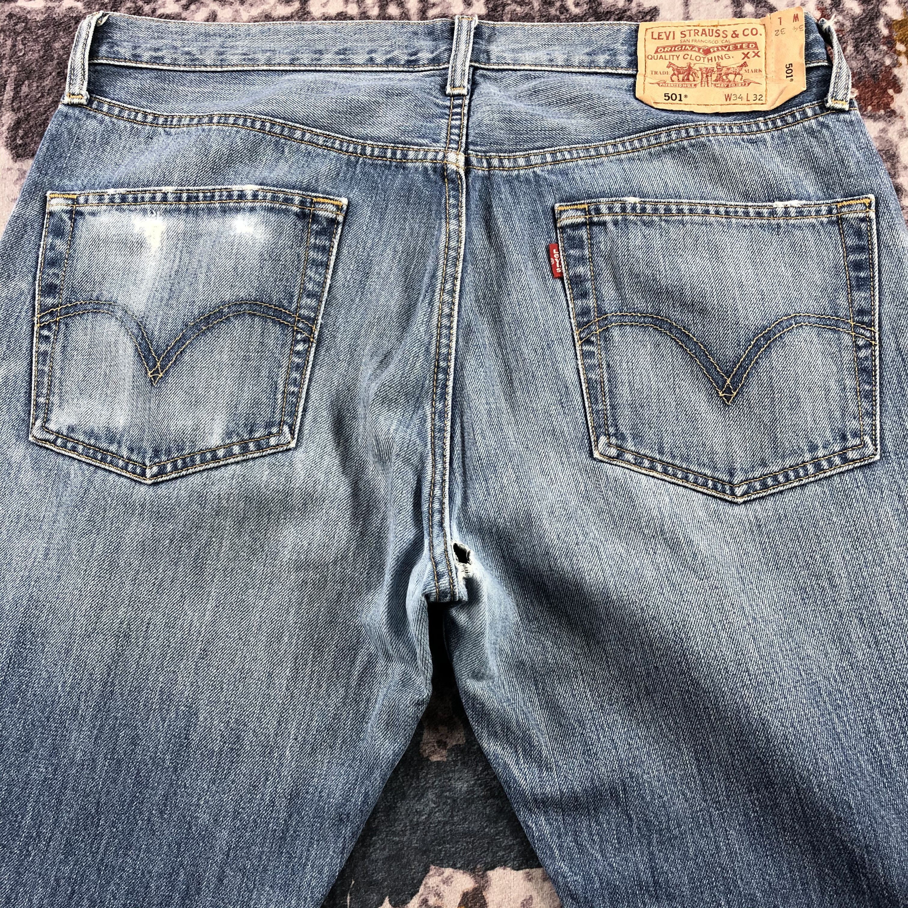 Levi's × Vintage 90s Vintage Blue Wash Levis 501 Jeans-JM2719 Size US 36 / EU 52 - 6 Thumbnail