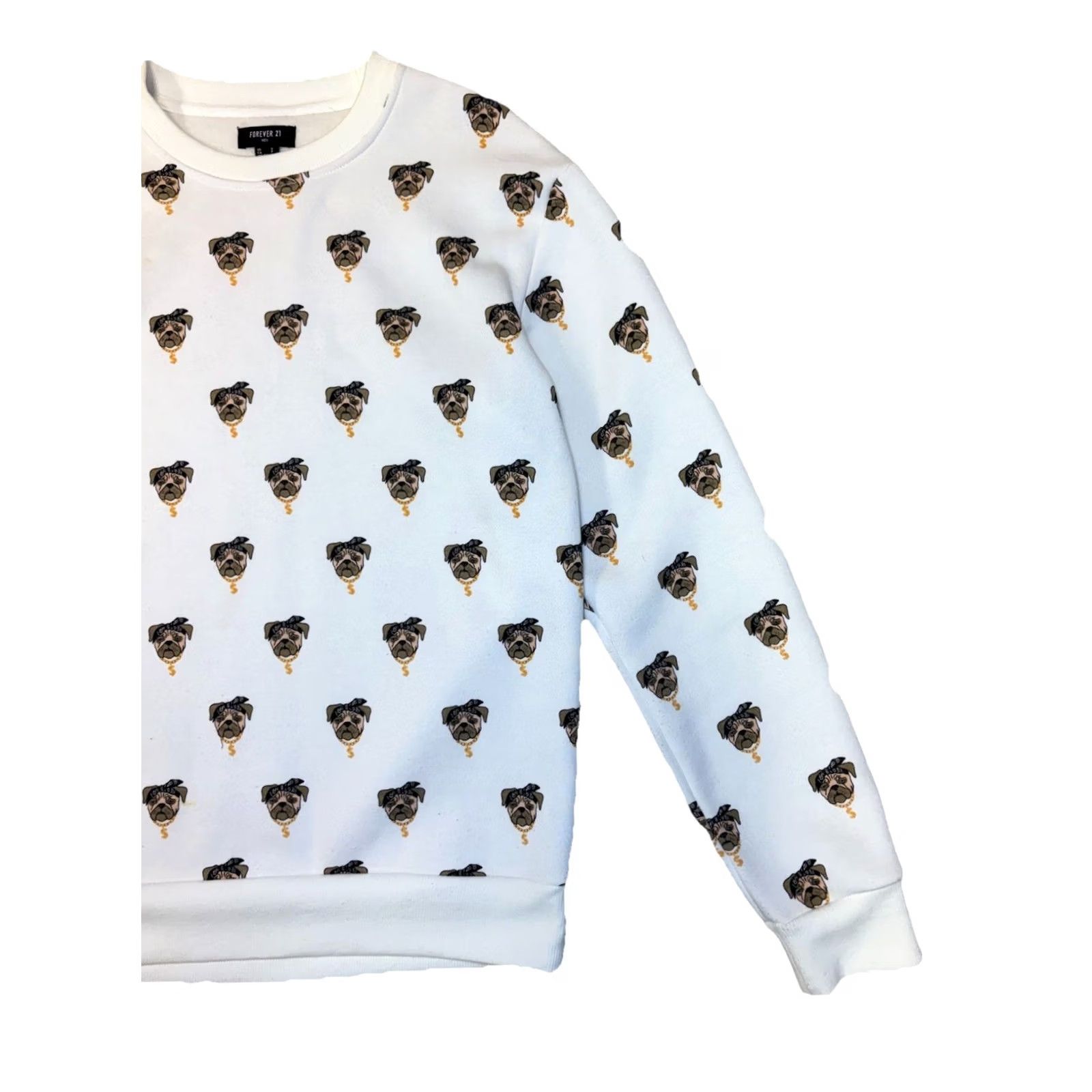 Forever 21 Forever 21 Gangster Dog AOP White Crewneck Sweatshirt Men’s Size S Size US S / EU 44-46 / 1 - 3 Thumbnail