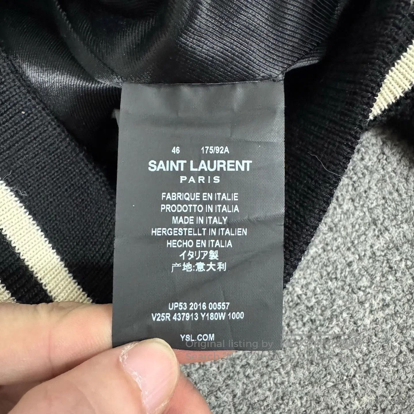 Saint Laurent Paris Saint Laurent Zebra Stripe Wool Baseball Jacket. Size US S / EU 44-46 / 1 - 6 Thumbnail