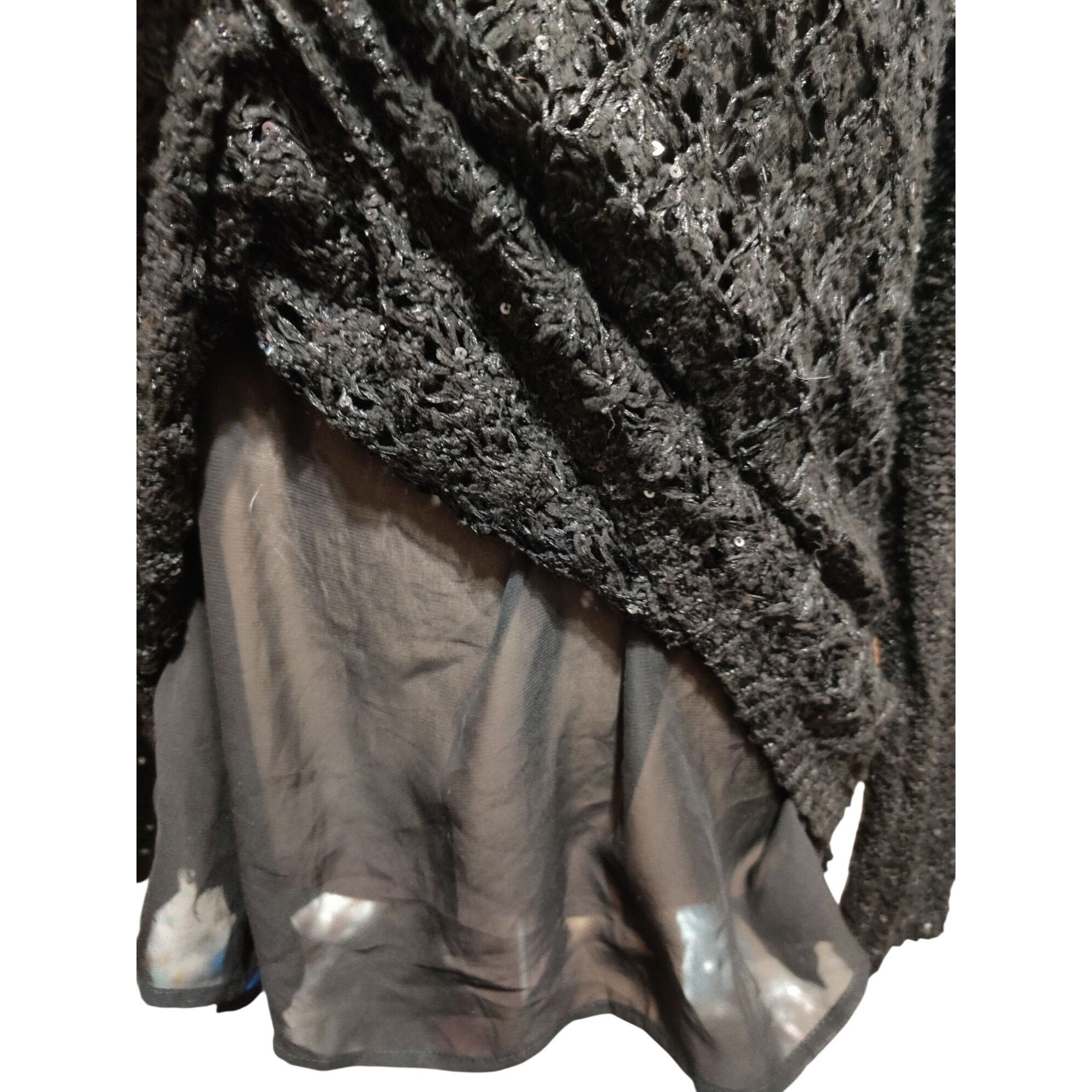 Other Maurices Black Sequin Open Knit Tunic Sweater Size L Sheer H Size L / US 10 / IT 46 - 6 Thumbnail