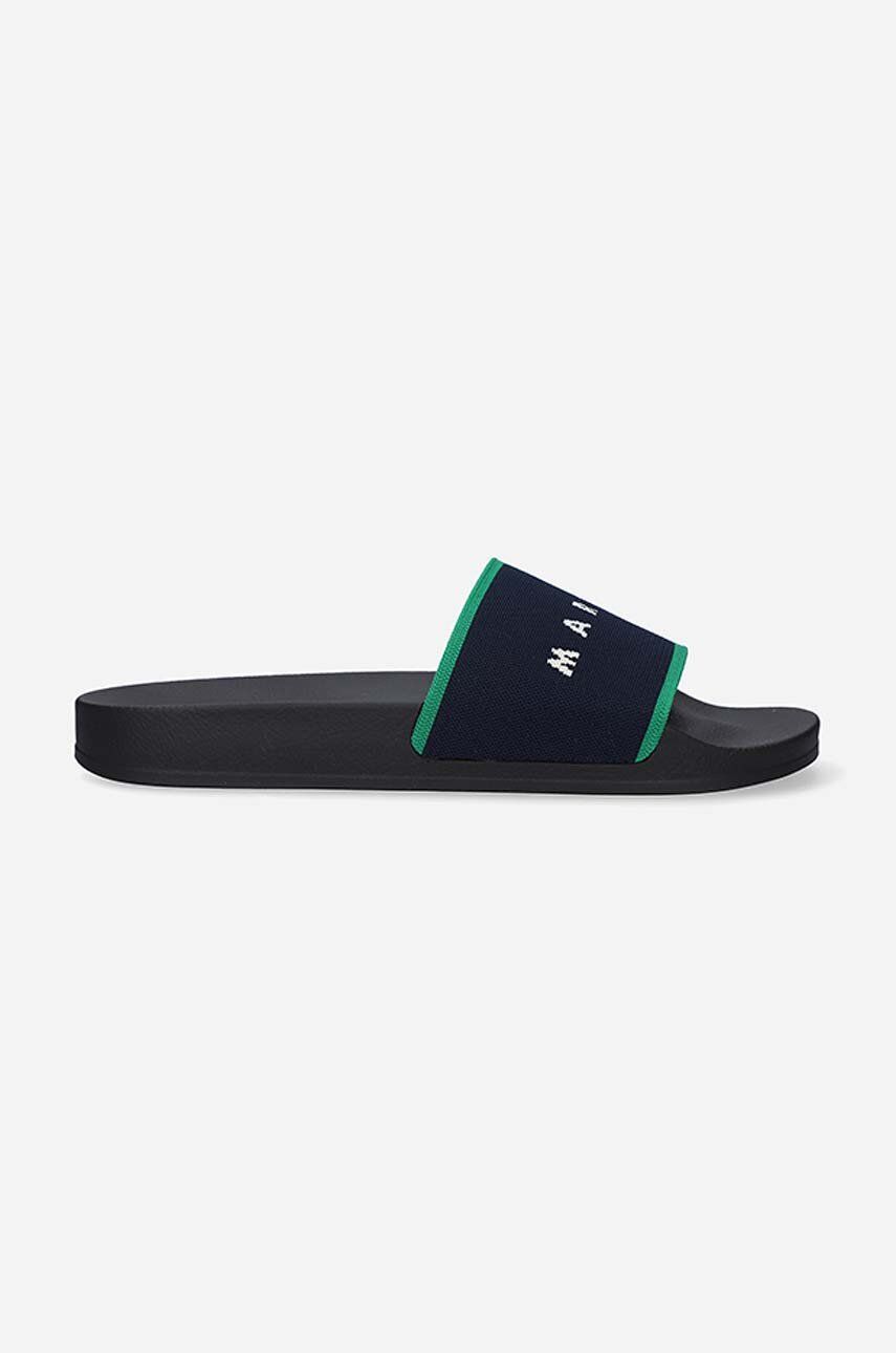 Marni o1y0225 Logo Slippers in Midnight Blue/Green Size US 7 / EU 40 - 1 Thumbnail