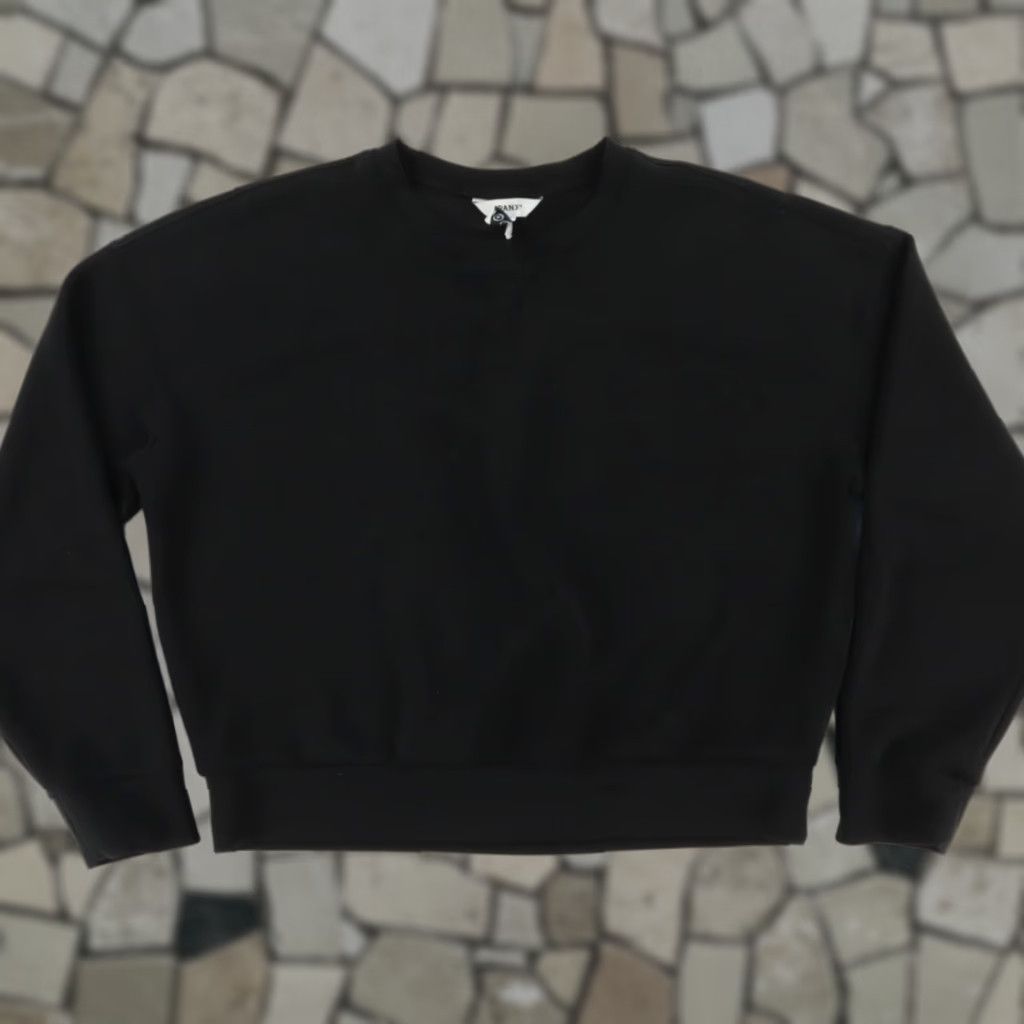 Spanx Spanx Airessentials Crew Sweatshirt Black Women's L Shirt Crew Neck Long Sleeve Solid Stretch Relaxed Fit Vintage: No (but avoid adding N/A). Size L / US 10 / IT 46 - 1 Thumbnail