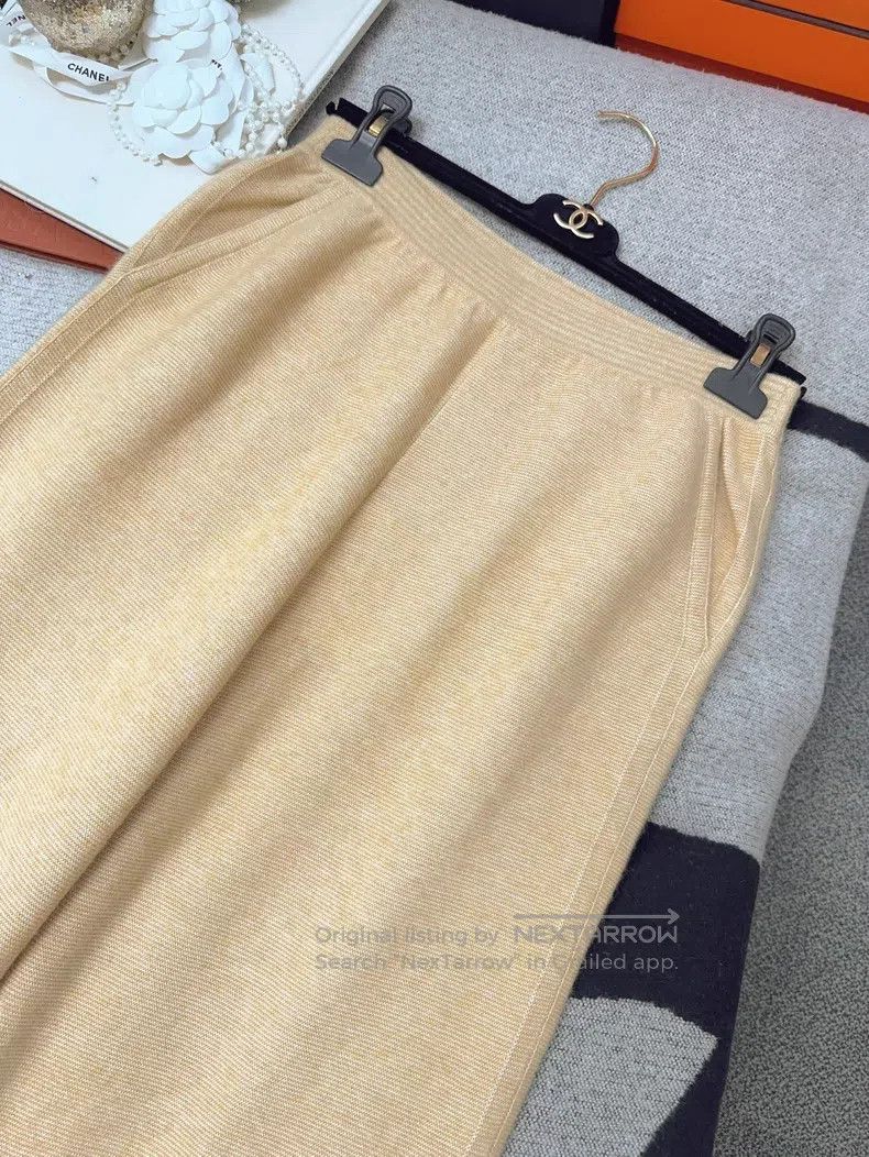 Loro Piana Loro Piana Yellow Gradient Cashmere Knit Wide Leg Trousers Size 28" / US 6 / IT 42 - 5 Thumbnail