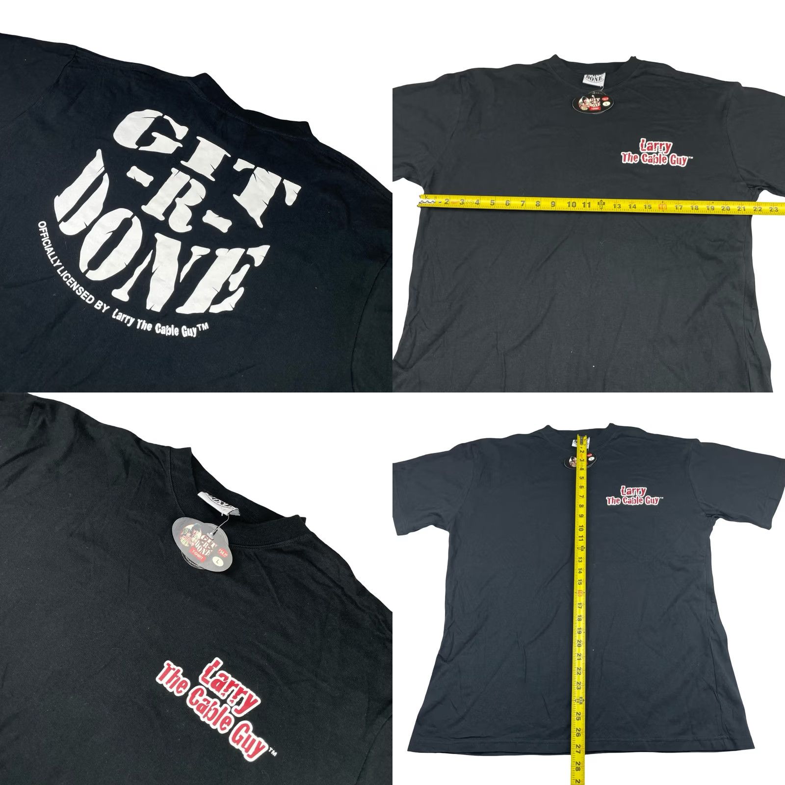 Doublet Git-R-Done T-Shirt Black S/S Short Sleeve Crew Neck 100% Cotton Double-Sided Graphic Tee Men L Mens Size US L / EU 52-54 / 3 - 8 Thumbnail