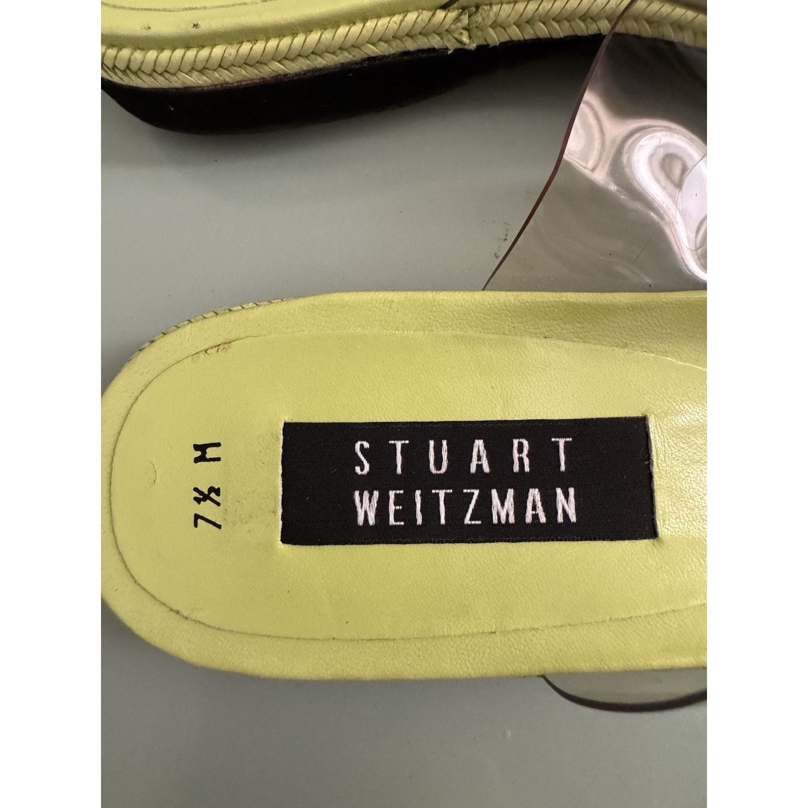 Stuart Weitzman Vintage Stuart Weitzman Clear Sandals Shoes Thong Lime Green Size US 7.5 / IT 37.5 - 5 Thumbnail