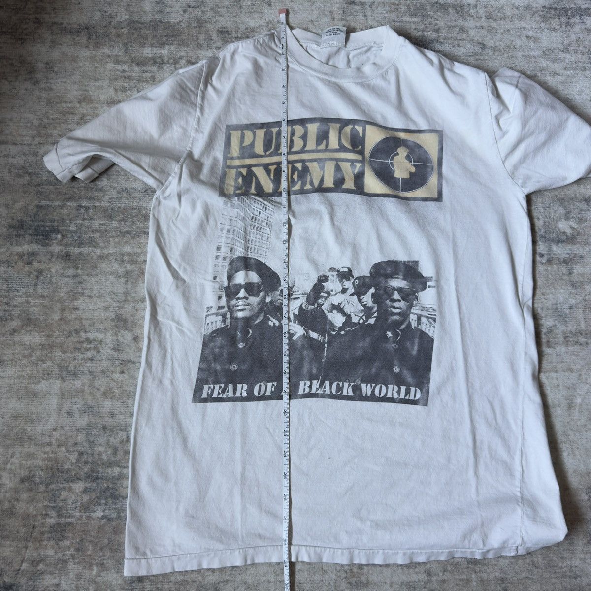 Vintage Vintage 90s Public Enemy Fear Of A Black World Rap Tee Size US XL / EU 56 / 4 - 7 Thumbnail