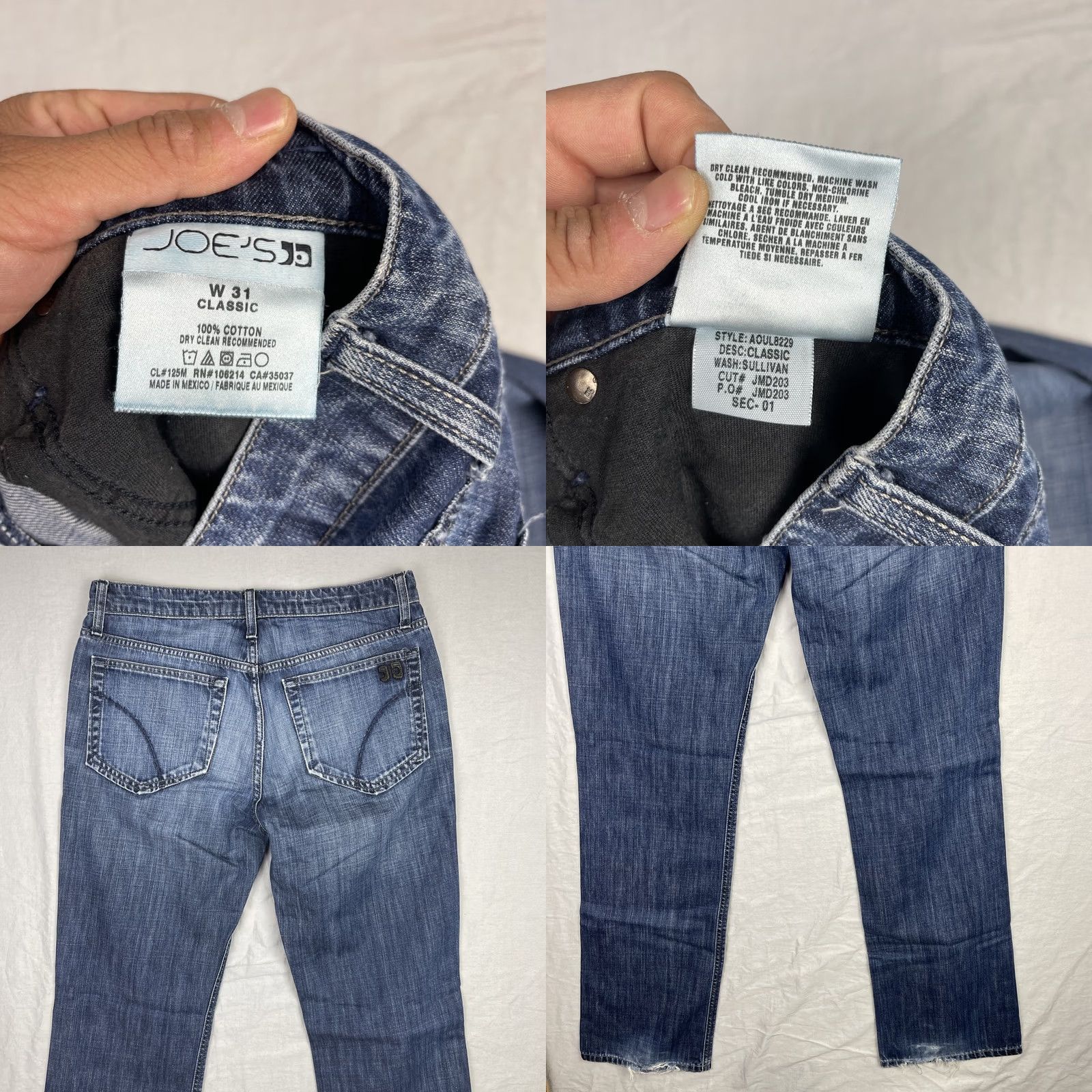 Vintage Joes Jeans Mens 31x33 Denim Jeans Classic Straight Sullivan Wash Y2K Adult Mens 31x33 Blue Jeans Size US 31 - 8 Thumbnail