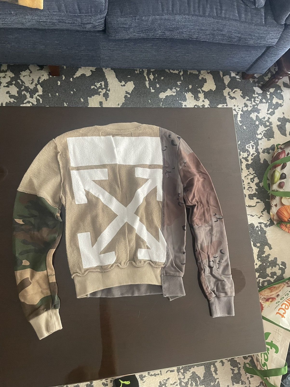 Off-White Off White Reconstructed Camo Crewneck Size US XXS / EU 40 - 3 Thumbnail